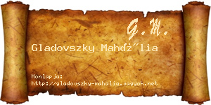 Gladovszky Mahália névjegykártya